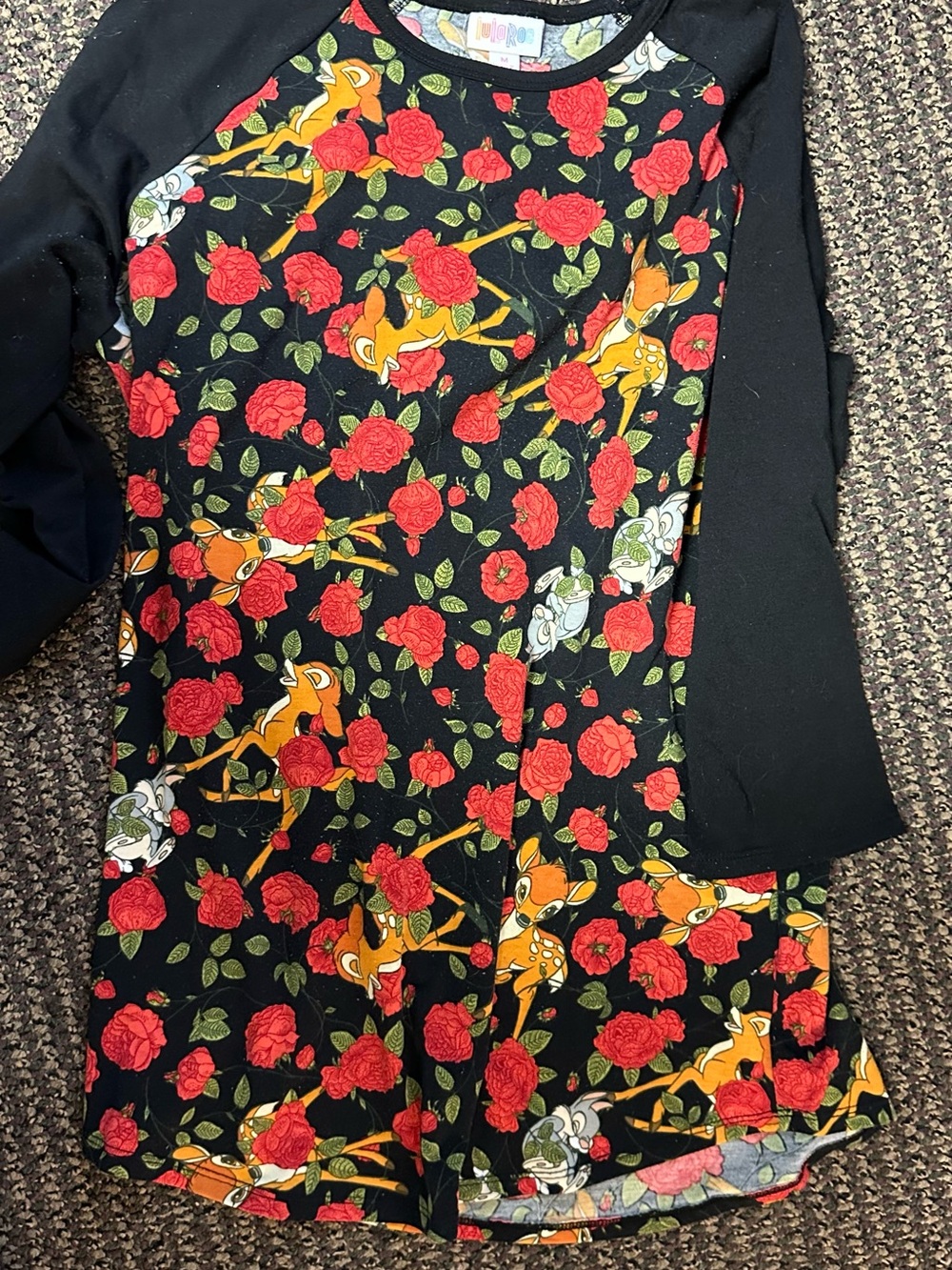 LuLaRoe Black Floral & Bambi Print
